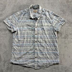 Boston Traders Shirt‎ Mens Large Short Sleeve Button Down Gray Striped